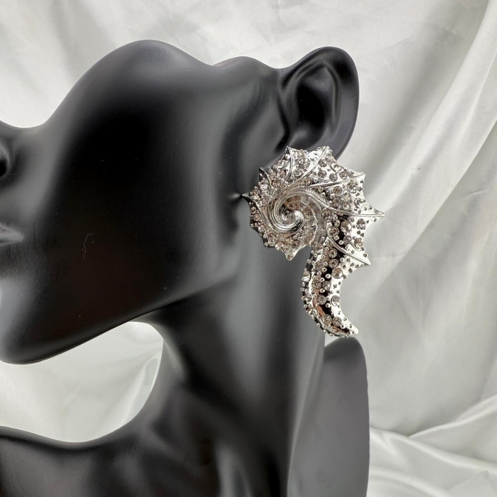 Zara Elegant Silver Seashell Earrings